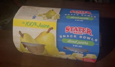 Diced Pears In 100% Juice Snack Bowls, Diced Pears