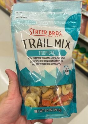 Tropical With Sweetened Banana Chips, Almonds, Cashews, Dried Sweetened Mangos And Dried Sweetened Pineapple Trail Mix, Tropical