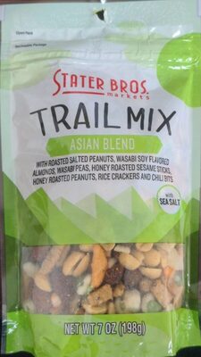 Asian Blend With Roasted Salted Peanuts, Wasabi Soy Flavored Almonds, Wasabi Peas, Honey Roasted Sesame Sticks, Honey Roasted Peanuts, Rice Crackers And Chili Bits Trail Mix, Asian Blend