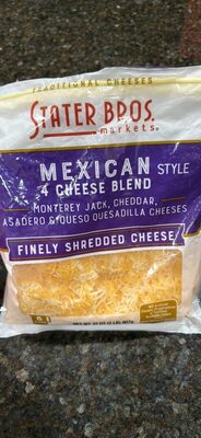 Mexican Style Four Cheese Blend Monterey Jack, Cheddar, Asadero And Queso Quesadilla Finely Shredded Cheeses, Mexican Style Four Cheese Blend