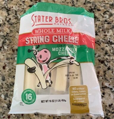Mozzarella Low-Moisture Whole Milk String Cheese, Mozzarella