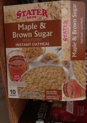 Maple & Brown Sugar Flavored Instant Oatmeal, Maple & Brown Sugar