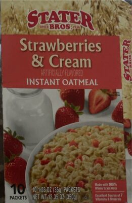 Strawberries & Cream Flavored Instant Oatmeal, Strawberries & Cream