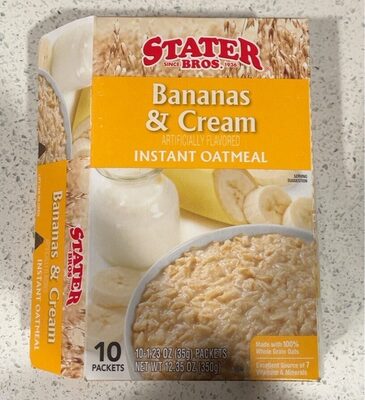 Bananas & Cream Flavored Instant Oatmeal, Bananas & Cream