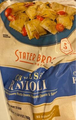 Cheese Ravioli Filled With Creamy Seasoned Ricotta And Romano Cheeses, Cheese