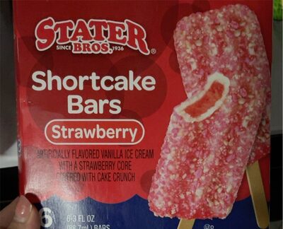 Strawberry Vanilla Ice Cream With A Strawberry Core Covered With Cake Crunch Shortcake Bars, Strawberry