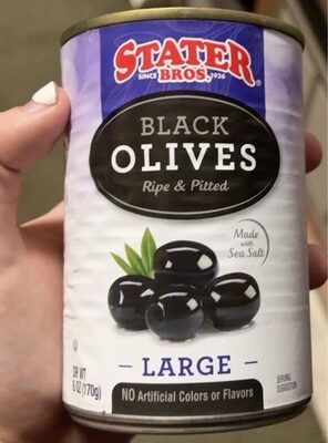 Black Ripe & Pitted Large Olives, Black