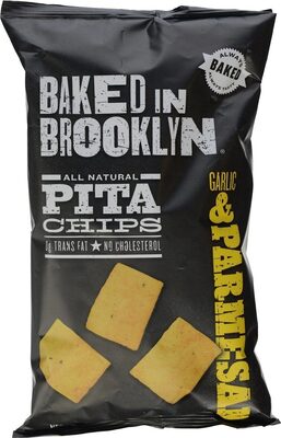 Baked In Brooklyn, All Natural Pita Chips, Garlic & Parmesan, Garlic & Parmesan