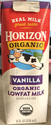 Vanilla Organic Lowfat Milk, Vanilla