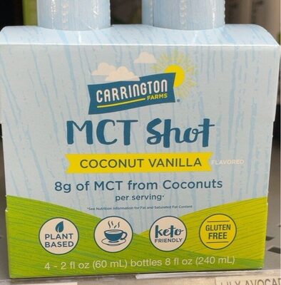 Coconut Vanilla Flavored Mct Shot, Coconut Vanilla