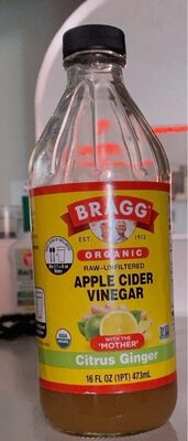 Citrus Ginger Organic Apple Cider Vinegar With The 'Mother', Citrus Ginger