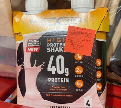 High Protein 40 G Shake, Strawberry, Strawberry