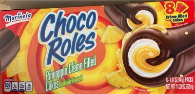 Pineapple Creme Choco Roles Filled Cakes, Pineapple Creme