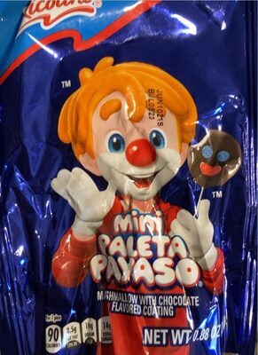 Marshmallow With Chocolate Flavored Mini Paleta Payaso, Marshmallow With Chocolate