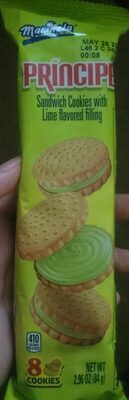 Principe Sandwich Cookies With Lime Flavored Filling