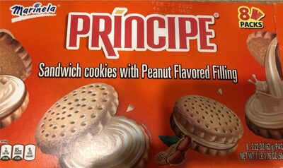 Principe Sandwich Cookies With Peanut Flavored Filling