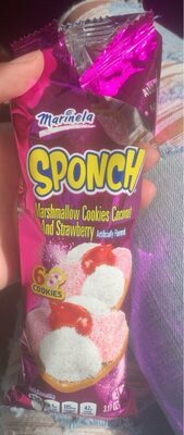 Coconut And Strawberry Sponch Marshmallow Cookies, Coconut And Strawberry