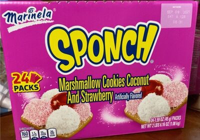 Coconut And Strawberry Sponch Marshmallow Cookies, Coconut And Strawberry