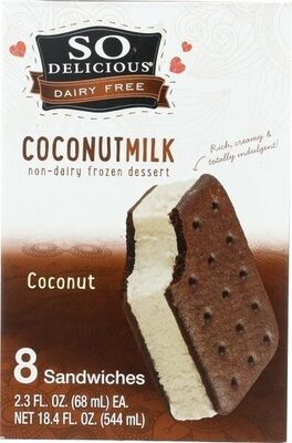 Coconut Coconutmilk Non-Dairy Frozen Dessert Sandwiches, Coconut