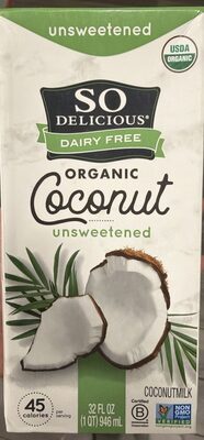 So Delicious Dairy Free Organic Unsweetened Coconut Milk 32 oz