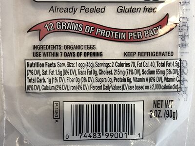 Wilcox, Organic Hard-Boiled Eggs