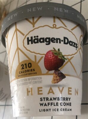 Strawberry Waffle Cone Light Ice Cream, Strawberry Waffle Cone