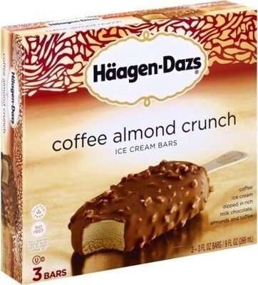 Coffee Almond Toffee Crunch Coffee Ice Cream Dipped In Rich Milk Chocolate, Almonds And Toffee Pieces Ice Cream Bars, Coffee Almond Toffee Crunch