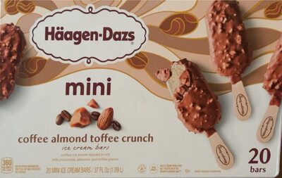 Coffee Almond Toffee Crunch Mini Ice Cream Bars, Coffee Almond Toffee Crunch