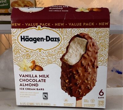 Vanilla Milk Chocolate Almond Ice Cream Bars, Vanilla Milk Chocolate Almond