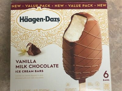 Vanilla Milk Chocolate Ice Cream Bars, Vanilla; Milk Chocolate