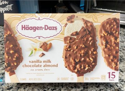 Vanilla Milk Chocolate Almond Ice Cream Bars, Vanilla Milk Chocolate Almond