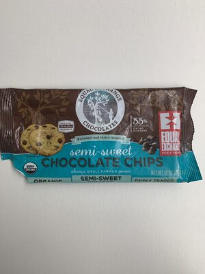 Semi-Sweet Organic 55% Cacao Chocolate Chips, Semi-Sweet