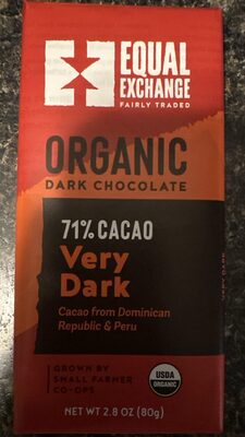 Very Dark Organic 71% Cacao Dark Chocolate, Very Dark