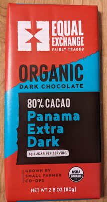 Panama Extra Dark Organic 80% Cacao Dark Chocolate, Panama