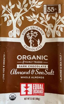 Almond & Sea Salt Whole Almonds Organic 55% Cacao Dark Chocolate, Almond & Sea Salt