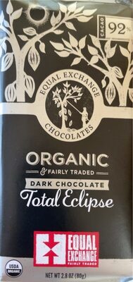 Total Eclipse Organic 92% Cacao Dark Chocolate, Total Eclipse