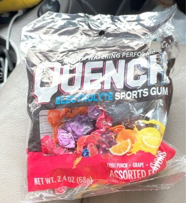 Fruit Punch, Grape, Orange, Lemon Electrolyte Sports Gum, Fruit Punch, Grape, Orange, Lemon