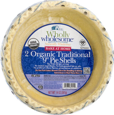Traditional Organic 9" Pie Shells, Traditional