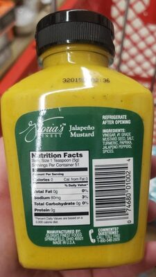 All Natural Jalapeno Mustard, Jalapeno