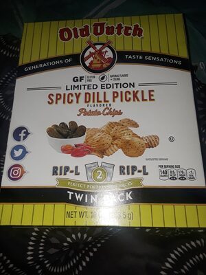 Spicy Dill Pickle Flavored Potato Chips, Spicy Dill Pickle