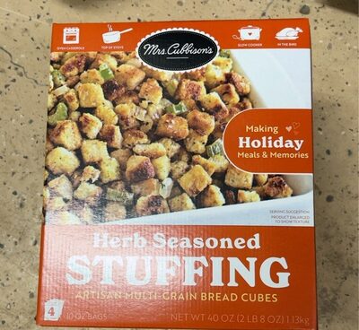 Herb Seasoned Stuffing Premium Artisan Multi-Grain Bread Cubes, Herb Seasoned Stuffing