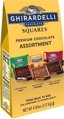 Assorted Premium Chocolate Squares, Mint Dark Chocolate, Caramel Milk Chocolate, 60% Cacao Dark Chocolate