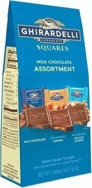 Caramel Sea Salt Almond Milk Chocolate Assortment Squares, Milk Chocolate Caramel Seal Salt Almond