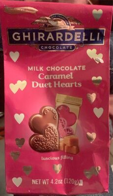 Milk Chocolate Caramel Duet Hearts, Milk Chocolate Caramel