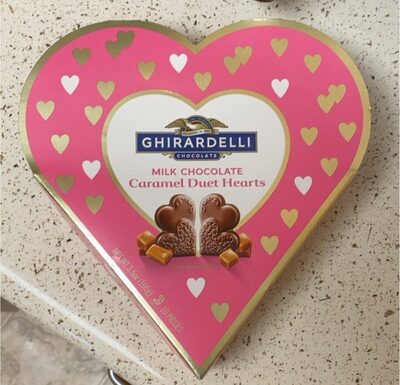 Milk Chocolate Caramel Duet Hearts, Milk Chocolate Caramel