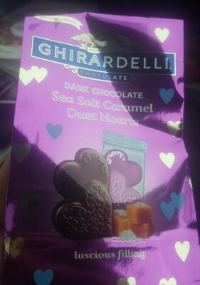 Dark Chocolate Sea Salt Caramel Duet Hearts, Dark Chocolate Sea Salt Caramel