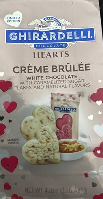 White Chocolate Creme Brulee Flavor Duet Hearts, White Chocolate Creme Brulee