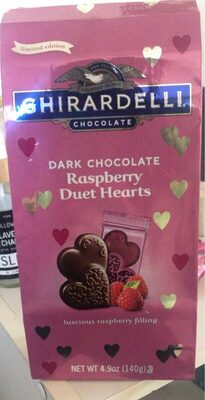 Dark Chocolate Raspberry Duet Hearts
