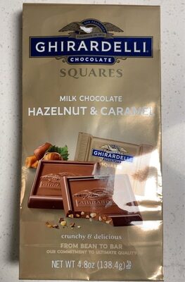 Milk Chocolate Hazelnut & Caramel Squares, Milk Chocolate Hazelnut & Caramel