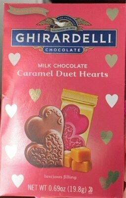 Milk Chocolate Caramel Duet Hearts, Milk Chocolate Caramel